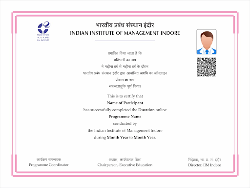 IIM Indore Certificate